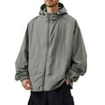 thumbnail image 2 of WTOBBY Men's Loose Fit Sun Protective Jacket for Outdoor Casual Wear - Windproof, Quick-Dry Fabric, Perfect for Sports, Beach, and Everyday Sun Defense,Dark Gray L, 2 of 5