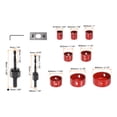 thumbnail image 2 of 8 Pack 3/4" - 2-1/2" HSS (High Speed Steel) Professional Hole Saw Set Kit for Wood Plastic Red, 2 of 6