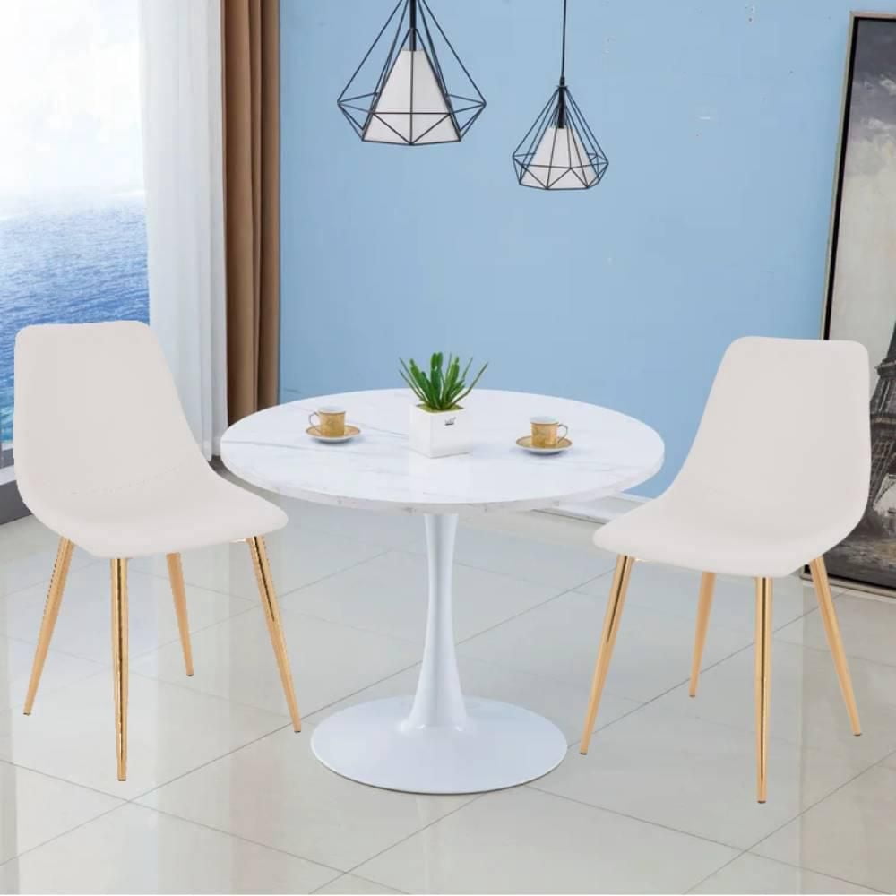 Domina Leather Dining Chair Accent chair Set of 2-Modern Classy Comfy chair
