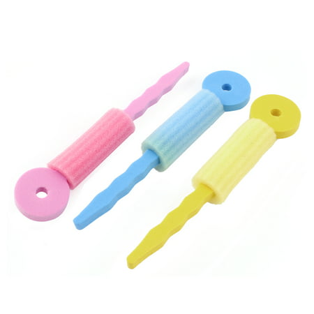 3 x Blue Yellow Red Sponge Wave Perm Hairstyle Hair Curly Roller Curler for