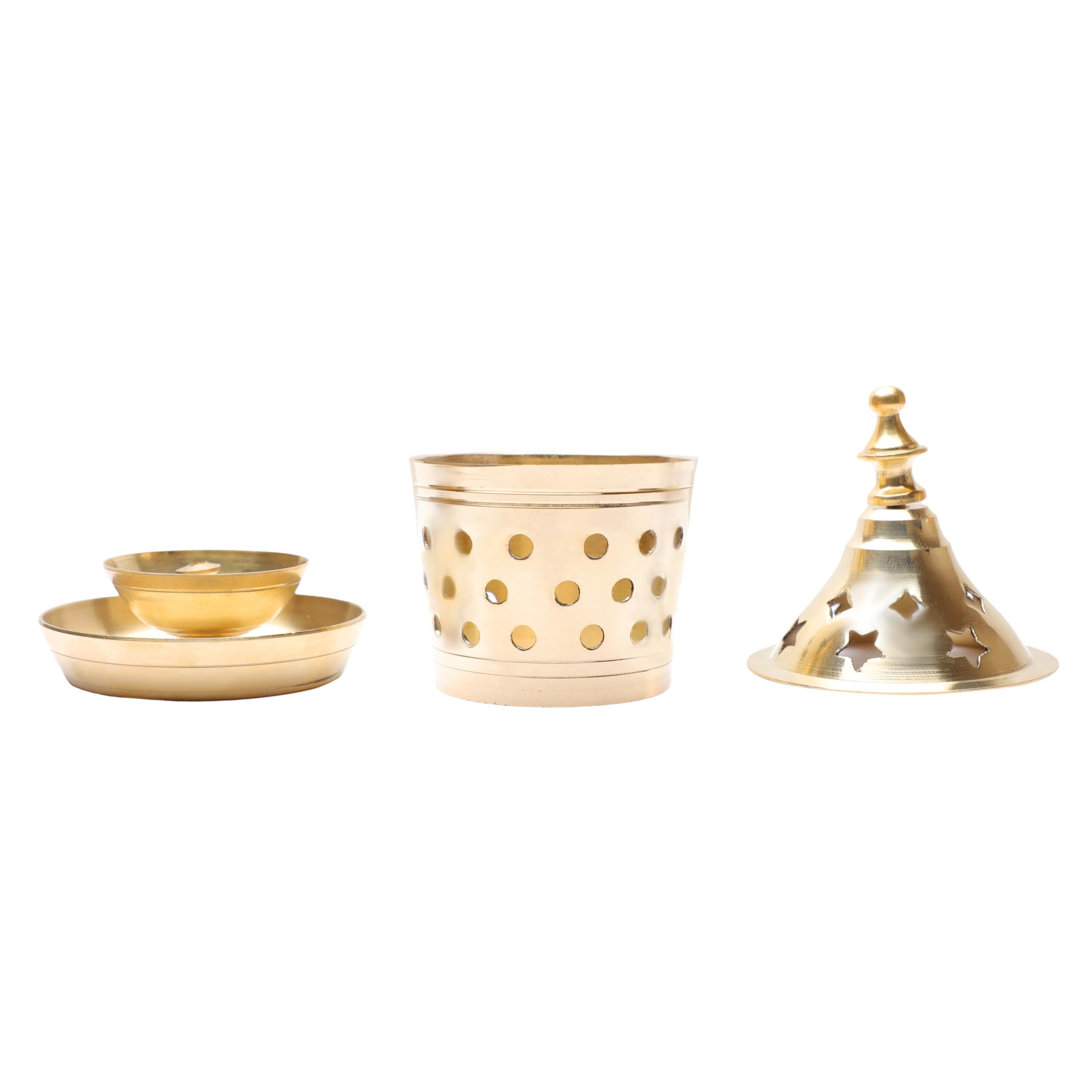 Decorative Brass Star Shape akhand Oil Diya/Lamp Puja Brass Oil Lamp Pooja Essential Indian Traditional Festival Laxmi Poojan New year Gifts Decorations Home Decor (Size:-L;4 Inch,H;2 Inch)(Golden)