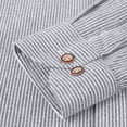 thumbnail image 5 of Men's Pinstripe Button down Shirt with Pocket - Long Sleeve Lapel Collar Top, Retro Button for Smart Casual Work and Weekend Outings, 5 of 6