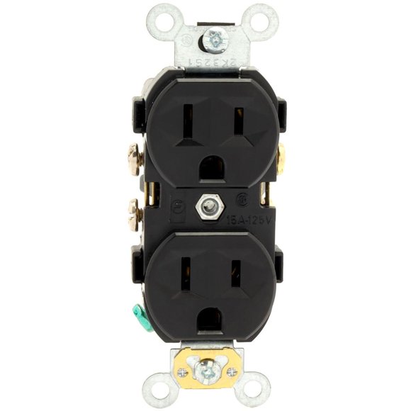 Receptáculo Dúplex Leviton Negro Plástico