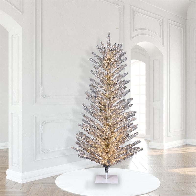 Vickerman K196381LED 8 ft. x 51 in. Vintage Aluminum Artificial ...