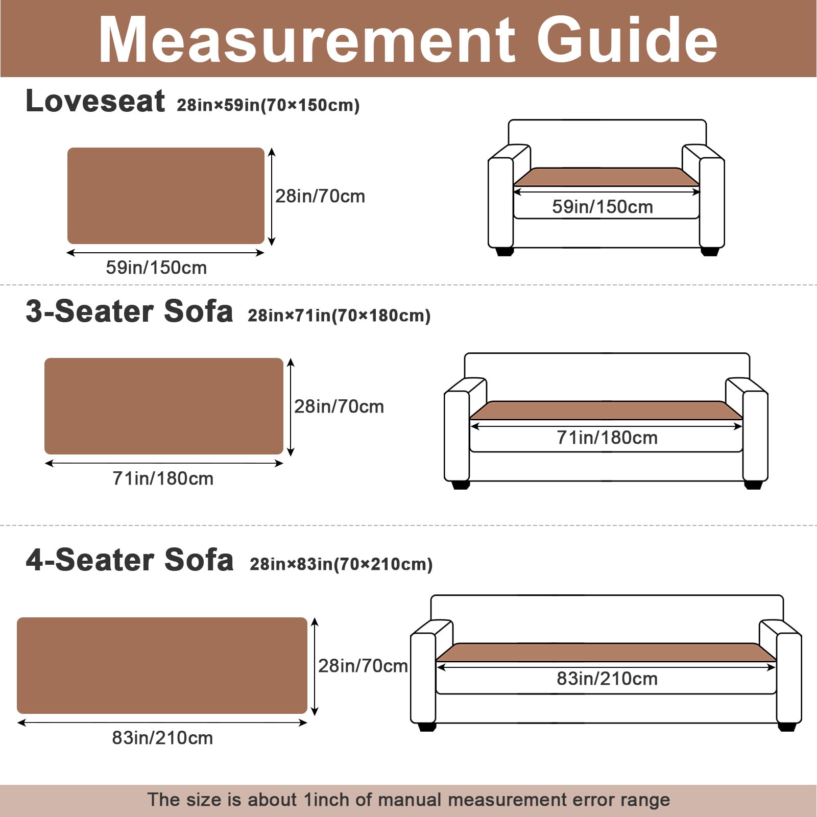 SANMADROLA Waterproof Couch Cover for Dogs Washable, Non-Slip Fuzzy Loveseat Slipcovers, Thick Soft Dog Bed Mat for 2 Cushion Sofa Pet Friendly Furniture Protector, Brown, 28" x 59"