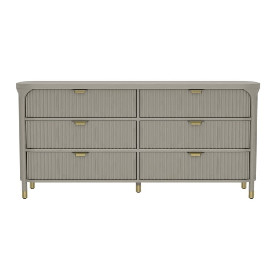 Park Contemporary 68" Dresser in Gray (6-Drawer)