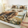 thumbnail image 3 of Castle Fairy Boys Girls Highland Cattle Full Size Sheets 4-Piece,Floral Daisy Breathable Bed Sheets,Farmhouse Animal Lightweight Sheet Sets,Microfiber Bedroom Decor, 3 of 7