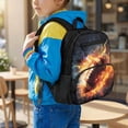 thumbnail image 2 of Uorisanigo Lightning Fire Rugby School Backpack for Little Boys 5-7, Breathable Small Bookbag with Adjustable Straps, Large Capacity Preschool Rucksack for Camping, 2 of 7