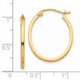 thumbnail image 4 of 14k Lightweight Fancy Oval Hoop Earrings 14k Yellow Gold Earrings, 4 of 4