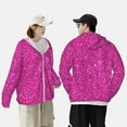 thumbnail image 6 of Easygdp Rose Red Glitter Lightweight Long Sleeve Sun Shirt Sports long-Sleeved Sun Protective Clothing, Quick Drying Breathable - X-Large, 6 of 9