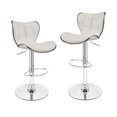 thumbnail image 1 of Bronte Living Leatherette Bar Stool 360 Swivel, Adjustable Height 24" to 33" High Backrest, with Hard Floor Protection Rubber Band - Series Susan (Set of 2), 1 of 7