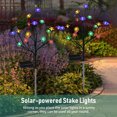 thumbnail image 4 of Carevas 2Pack Lotus shape LED Solar Lights Outdoor Garden Stake Lights Colorful Gradient Flower Branch Decorative Lamp Waterproof Auto On/Off Landscape Lamp for Patio Lawn Wedding Party Yard, 4 of 7