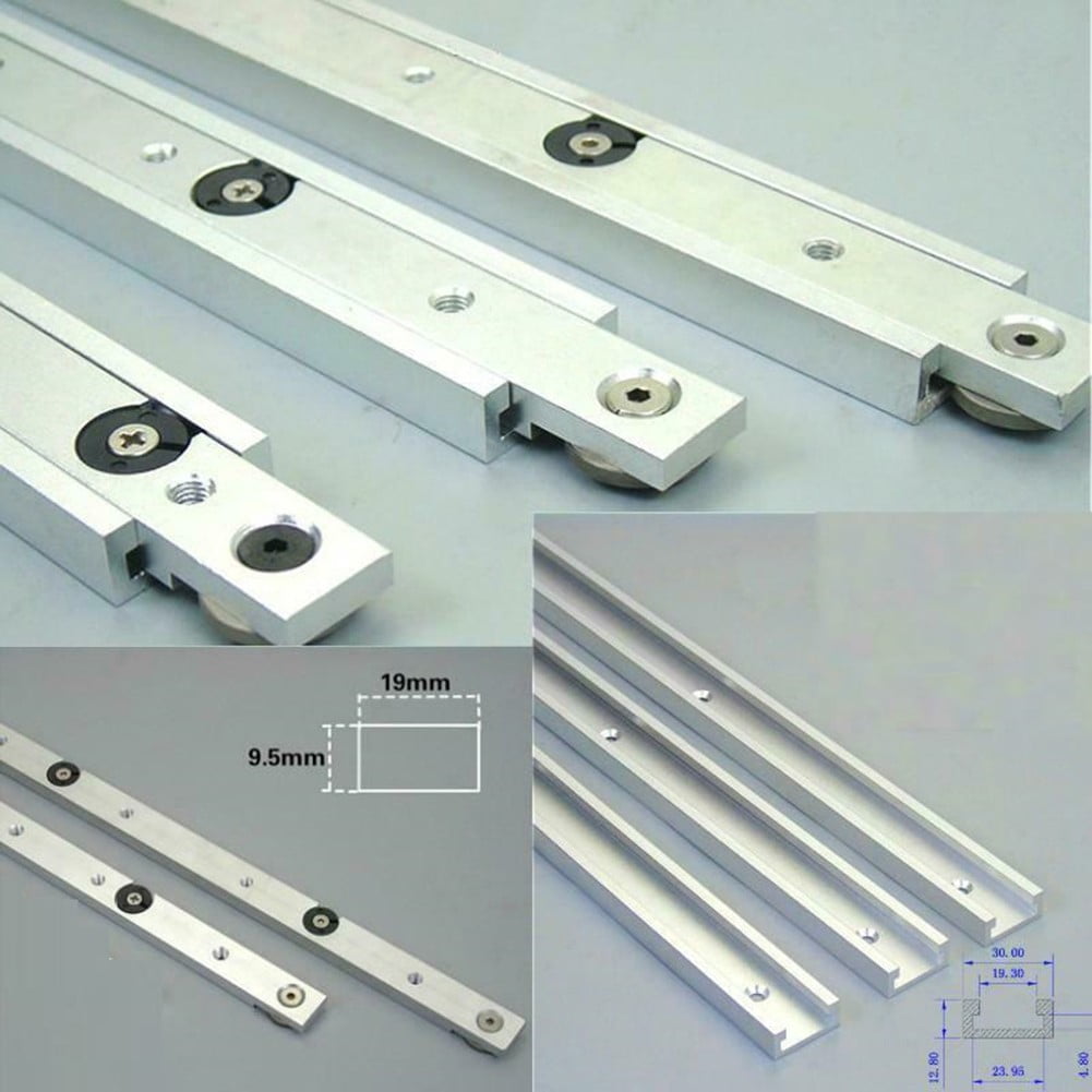1 Set Aluminum Alloy Miter Track and Miter Bar Slider Table Saw Woodworking Tool 600Mm T Track + 450Mm Miter Bar(Red)