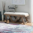 thumbnail image 3 of Powell Byan Upholstered Bench Brown, 3 of 6