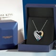thumbnail image 5 of 925 Silver and 10K Yellow Gold London Blue Topaz and Pink Lab Grown Diamond and White Lab Grown Diamond Heart Pendant for Women | 1.01 Cttw | Gemstone November Birthstone | With 18 inch Chain, 5 of 6