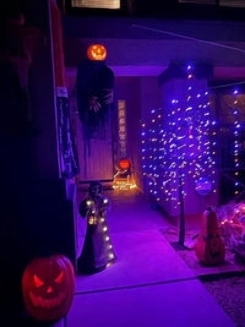 Lightshare Halloween Tree LED Decor, 7 Feet with Spiders