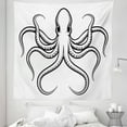 thumbnail image 1 of Octopus Tapestry, Image of an Sea Animal with Large Tentacles Depicted as Monster of All Oceans, Fabric Wall Hanging Decor for Bedroom Living Room Dorm, 5 Sizes, White and Black, by Ambesonne, 1 of 1