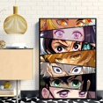 thumbnail image 3 of 1pc Cartel De Arte En Lienzo, Cartel De Arte De Pared De Ojos De Anime Abstracto, Imagen De Personaje De Dibujos Animados Japonés, Pintura En Lienzo Para Dormitorio De Niños Sala De Estar, Decoración, 3 of 4