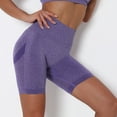 thumbnail image 2 of Mallas de levantamiento moradas para yoga, fitness, running y entrenamiento: pantalones cortos deportivos de cintura alta para mujer, de secado rápido, talla XL, 2 of 6