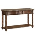 thumbnail image 2 of Mahogany Sofa Table With Marble Tabletop, Brown- Saltoro Sherpi, 2 of 3