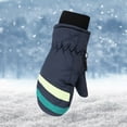 thumbnail image 6 of Lovzfmll Kids' Print Ski Gloves, Kids's Water Resistant Outdoor Gloves, Fleece Lined Winter Sports for Ages 2-5 Years, Navy, 6 of 7