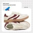 thumbnail image 4 of LUCKY STEP Womens Retro Suede Sneakers Gum Sole Low-Top Casual Shoes,Beige&Red, 4 of 9