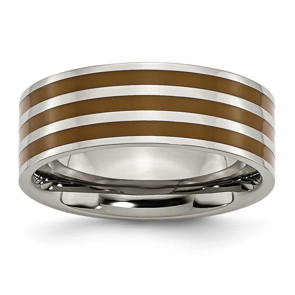 Ring Size Options 10 10.5 11 11.5 12 12.5 13 6 6.5 7 7.5 8 8.5 9 9.5 JewelryWeb Stainless Steel Engravable Carbon Fiber 8mm Polished Band 