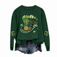 thumbnail image 4 of Yteetum St Patrick's Day Sweatshirt for Women Oversized Crewneck St Paddy's Day Irish Luckys Shamrocks Graphic Print Sweatshirts Top Womens Casual Plus Size Round Neck Loose Long Sleeve T Shirts, 4 of 4
