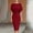 Wine, variant on Women Solid Cowl Neck Dolman Short Sleeve Bodycon Midi Dress, High Waist Slimming Knee-Length Pencil Dress, Elegant Stretch formal office Party Wear Dresses Wine XL(XL)