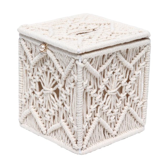 Caja de pañuelos de tejida , soporte para papel higiénico, soporte cuadrado para pañuelos de papel
