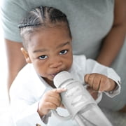 Dr. Brown's Milestones Narrow Sippy Spout Bottle, 100% Silicone Handles, 8oz/250ml, 6m+, BPA Free, Gray