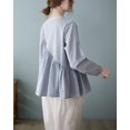 thumbnail image 3 of Women Long Sleeves Crewneck Solid Color Tops T-Shirt Pullover Blouse GA2515 Blue, 3 of 5
