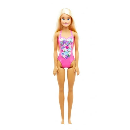 Barbie Beach Doll with Pink Graphic One-Piece (Barbie Pink Glamour Camper Best Price)