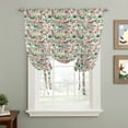 thumbnail image 2 of Vintage Flowers Balloon Curtains 63 Inch Length for Living Room/Bedroom, Spring Pink Green Floral Country Leaves Birds Rod Pocket Privacy Door Curtains Decorative Tie Up Shade for Window 52"x63", 2 of 8