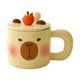 thumbnail image 2 of Taza de café con tapa y cuchara, taza de café de cerámica para el hogar, taza de té, taza de leche, taza Amarillo, 2 of 9