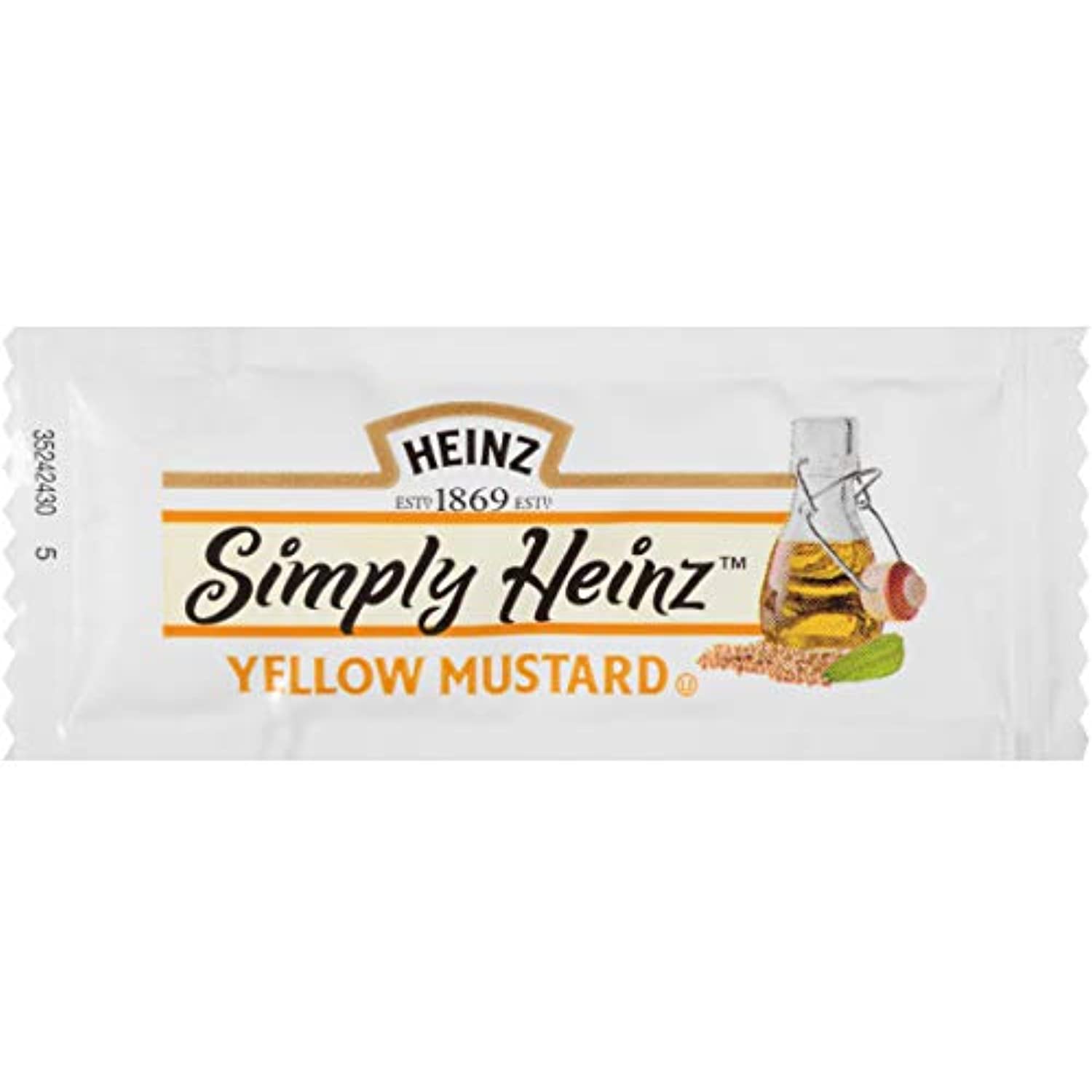 Simply Heinz Yellow Mustard Single Serve Packets (0.2 Oz Packets, Pack Of 500)