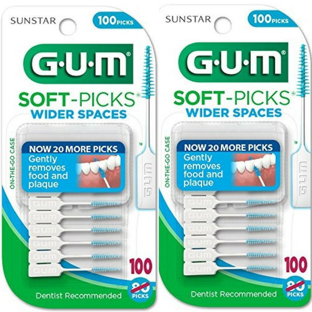GUM SoftPicks Wider Spaces Gently Removes Food and Plaque Dental Picks