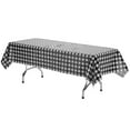 thumbnail image 2 of Exquisite 12 Pack Premium Rectangular Plastic Tablecloth Cover 54" x 108" - Black Gingham, 2 of 6