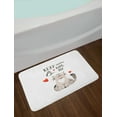 thumbnail image 2 of Valentines Day Bath Mat, Love Cartoon Happy Cat with Hand Written Kiss Me Words, Plush Bathroom Decor Mat with Non Slip Backing, 29.5" X 17.5", Warm Taupe Vermilion, by Ambesonne, 2 of 2