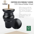 thumbnail image 2 of 4 Inch / 10 cm Wooden Furniture Legs,TCHOSUZ Bun Feet with 5/16 inch Bolt,Modern Mid-Century Sofa Couch Feet Furniture Replacement Legs for DIY Cabinet Cupboard Chair Ottoman Set of 4 Black, 2 of 6