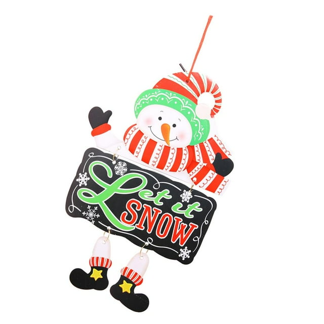 Placa colgante para puerta, pared, árbol, decoración, adornos Monigote de nieve