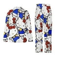 thumbnail image 3 of Hello Kitty Women's Pajama Sets Long Sleeve Button Down Sleepwear Nightwear Soft Pjs Lounge Sets, 3 of 6