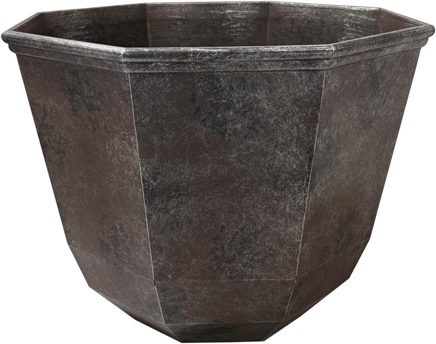 Lightweight Indoor & Outdoor Plant Pots - UV-Resistant Resin Flower Pots - Planters for Flowers & Herbs (15” Weathered Copper)