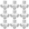 thumbnail image 1 of 4Way 1/2 in Tee PVC Fitting Elbow - Build Heavy Duty PVC Furniture - PVC Half Inch Elbow Fittings [Pack of 12], 1 of 7