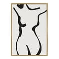 thumbnail image 2 of Kate and Laurel Sylvie Timeless Feminine Figural Drawing 1 Black and White Framed Canvas Wall Art by The Creative Bunch Studio, 23x33 Gold, Modern Abstract Body Line Drawing Wall Decor, 2 of 6