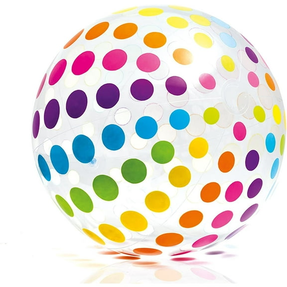 Intex Jumbo Inflatable Giant Beach Ball Glossy Polka-Dot Style - Multicolor - 24 Pack