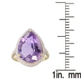 thumbnail image 3 of Yellow Gold Over Sterling Silver with Natural Amethyst Tear Drop Solitaire Ring, 3 of 3
