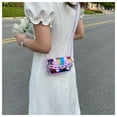 thumbnail image 5 of New  High Quality Rainbow Collision Color PU Chain Shoulder Bag Fashion Small Square Bag Single Shoulder Underarm Bag WHITE, 5 of 8