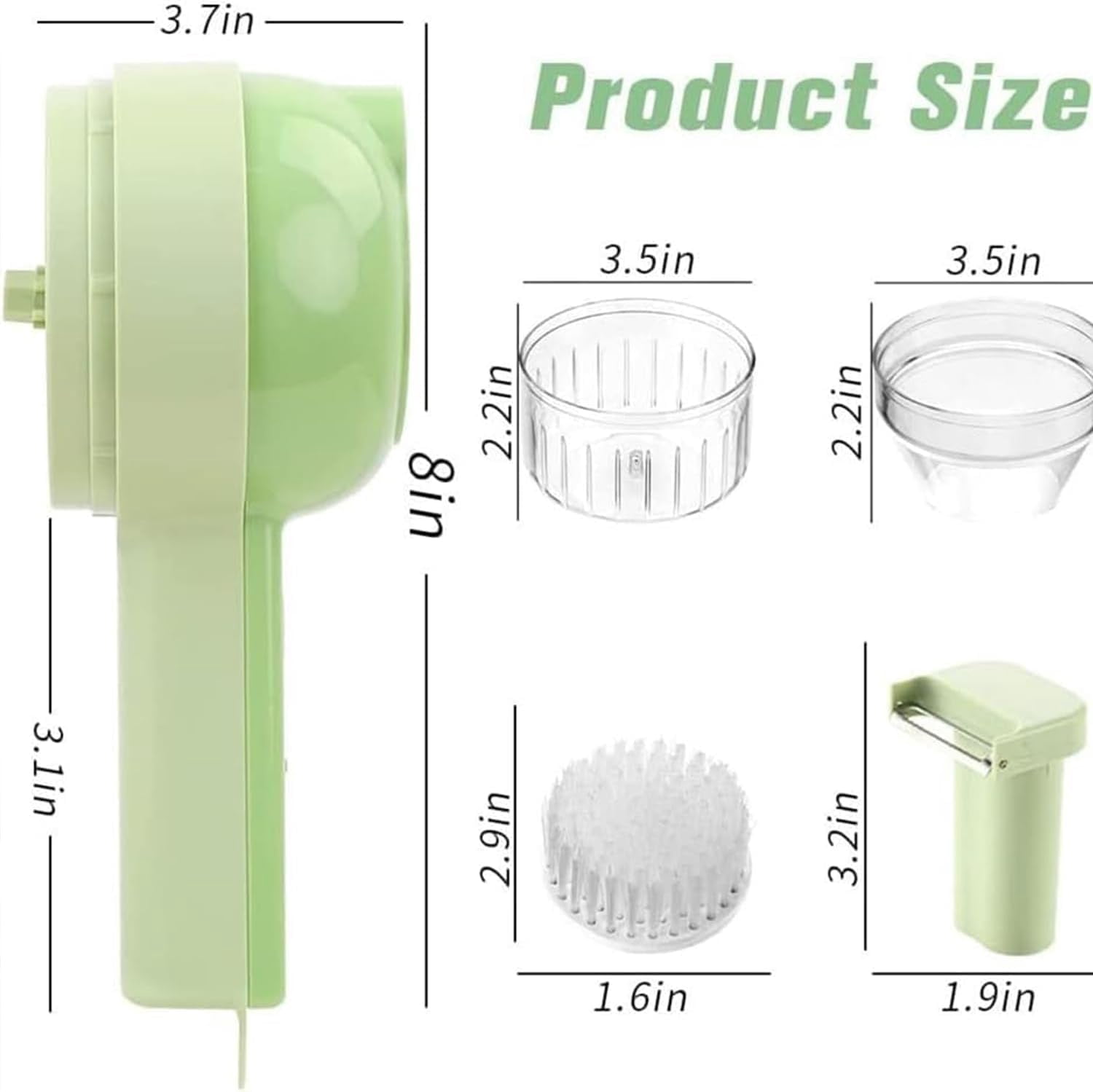 4 In1 Wireless Vegetable Processor Chop Whisk Clean Recharge, Mini Wireless Food Processor with USB Powered for Garlic Chili Onion Celery Ginger Meat, With Egg and Cream Whisk (white)