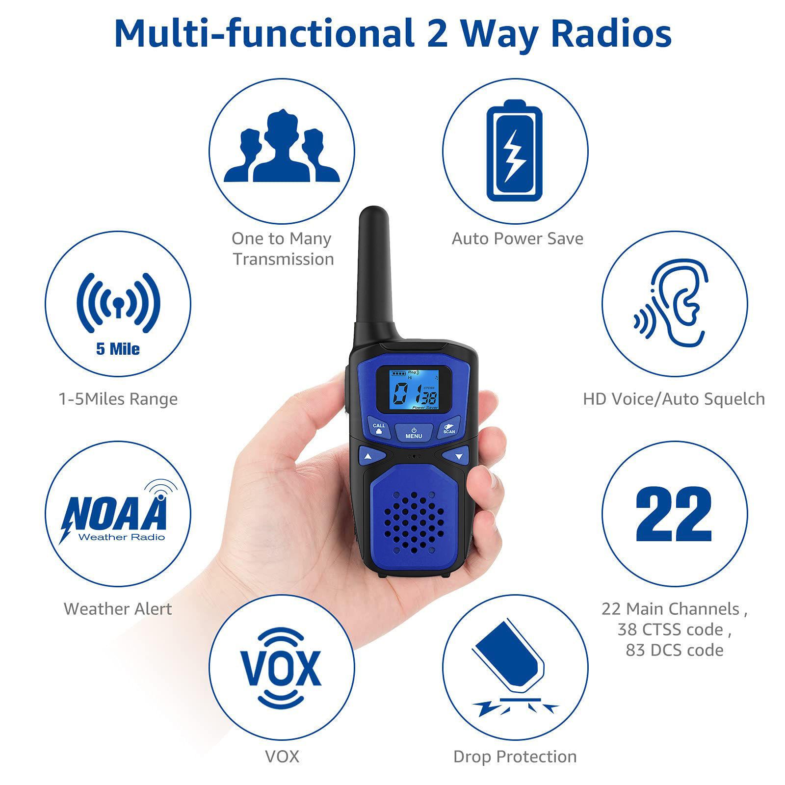 WisHouse Long Range Walkie Talkies 2-Pack photo 7